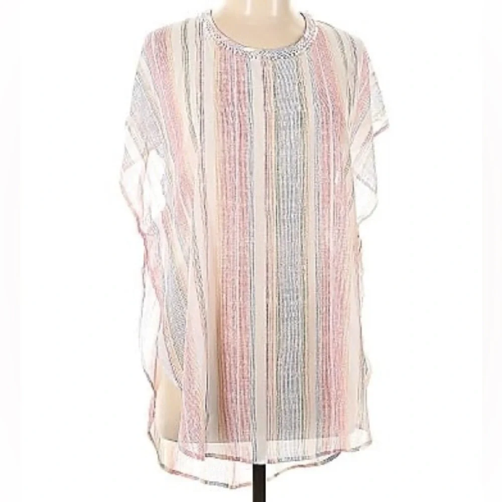 Hawaiian Tropic Size L Short Sleeve Coverup Blouse